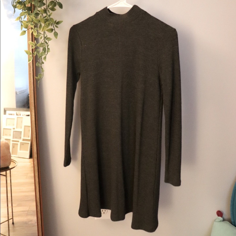 Charcoal turtleneck dress
